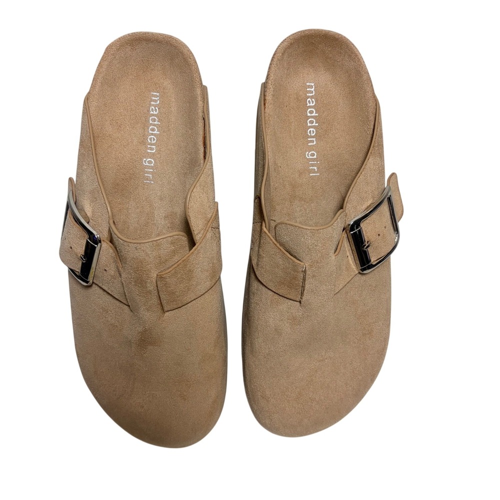 Madden Girl Cutiepie Womens 8 Tan Platform Clogs Mules Slip Ons Boho Y2K Earthy